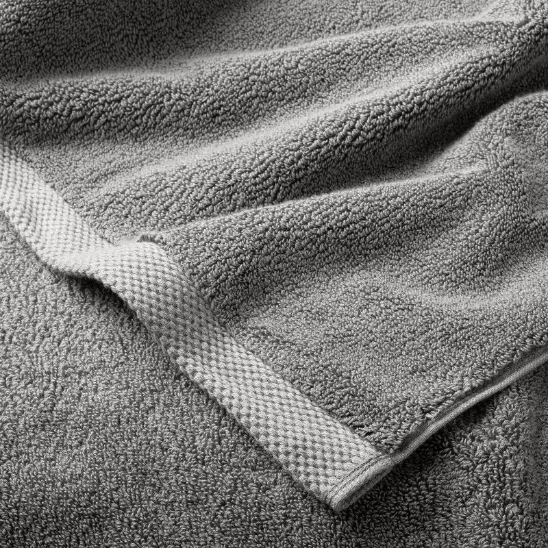 slide 3 of 4, Organic Bath Towel Dark Gray - Casaluna™: Heavyweight 550-800 GSM, Low Lint, Fade-Resistant, GOTS Certified, 1 ct