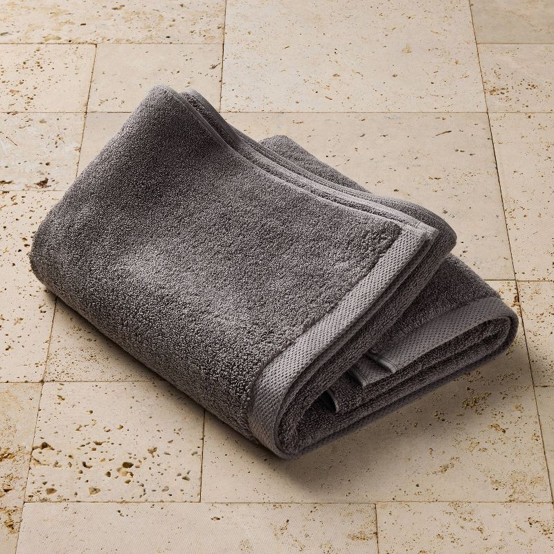 slide 1 of 4, Organic Bath Towel Dark Gray - Casaluna™: Heavyweight 550-800 GSM, Low Lint, Fade-Resistant, GOTS Certified, 1 ct
