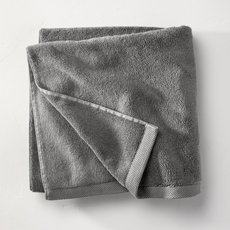 slide 1 of 4, Organic Bath Towel Dark Gray - Casaluna™, 1 ct