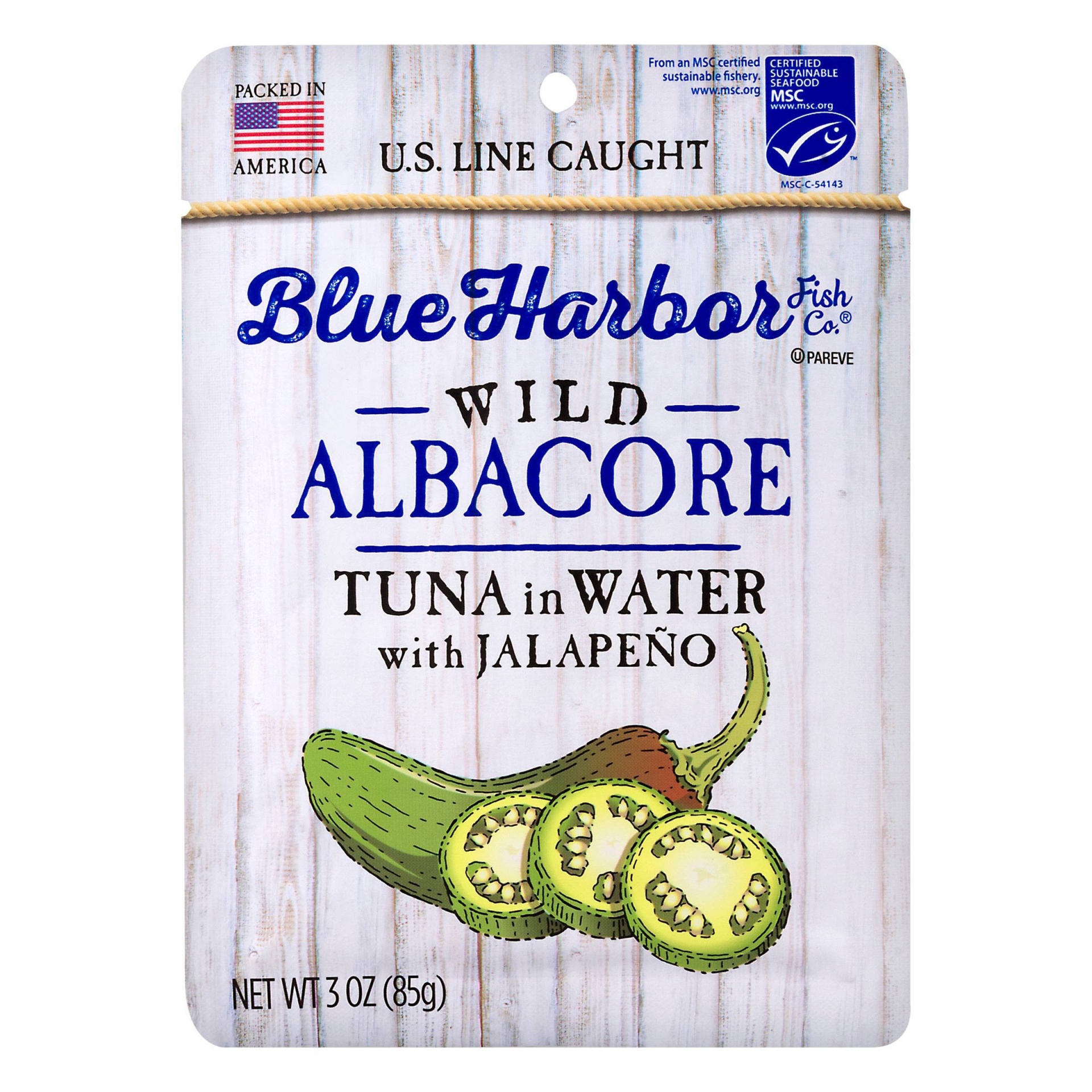 slide 1 of 3, Blue Harbor Fish Co. Blue Harbor Albacore Tuna Pouch Jalepeno, 3 oz