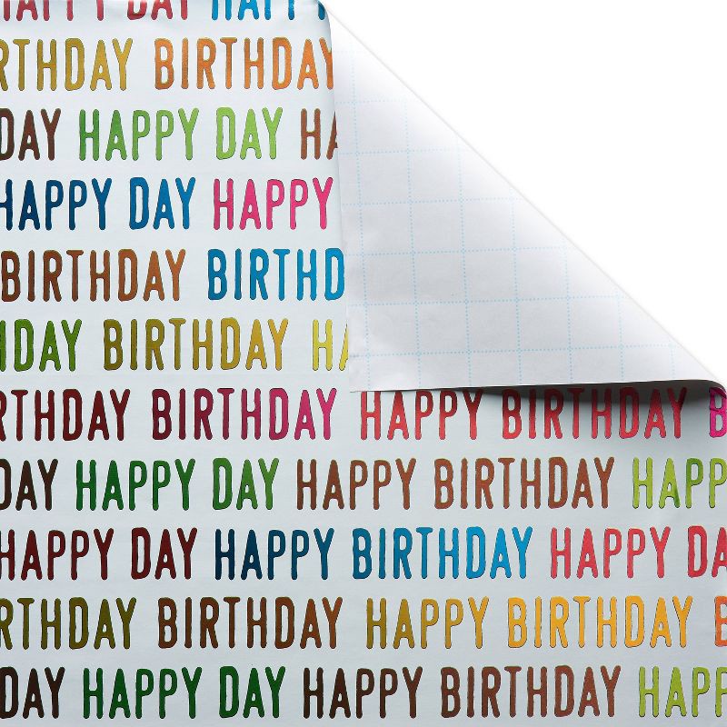 slide 3 of 3, Happy Birthday Colorful Print Wrapping Paper - Spritz™, 1 ct