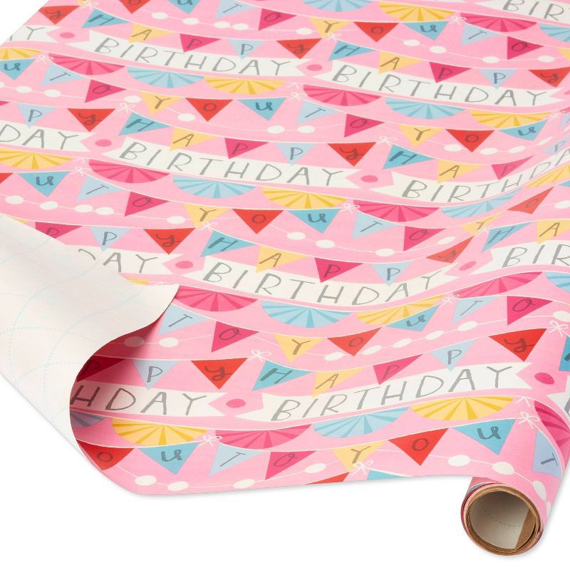 slide 2 of 3, 20 Sq Ft Birthday Banner Wrapping Paper - Spritz™, 20 sq ft