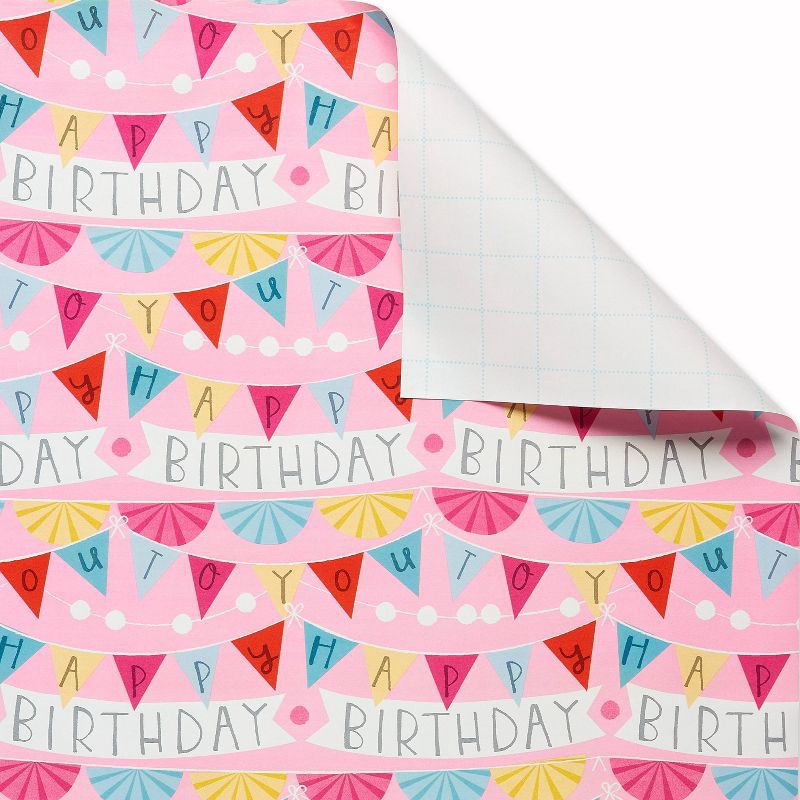 slide 3 of 3, 20 Sq Ft Birthday Banner Wrapping Paper - Spritz™, 20 sq ft