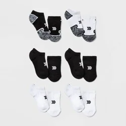 Kids' 6pk No Show Athletic Socks - All In Motion™ Black/White M