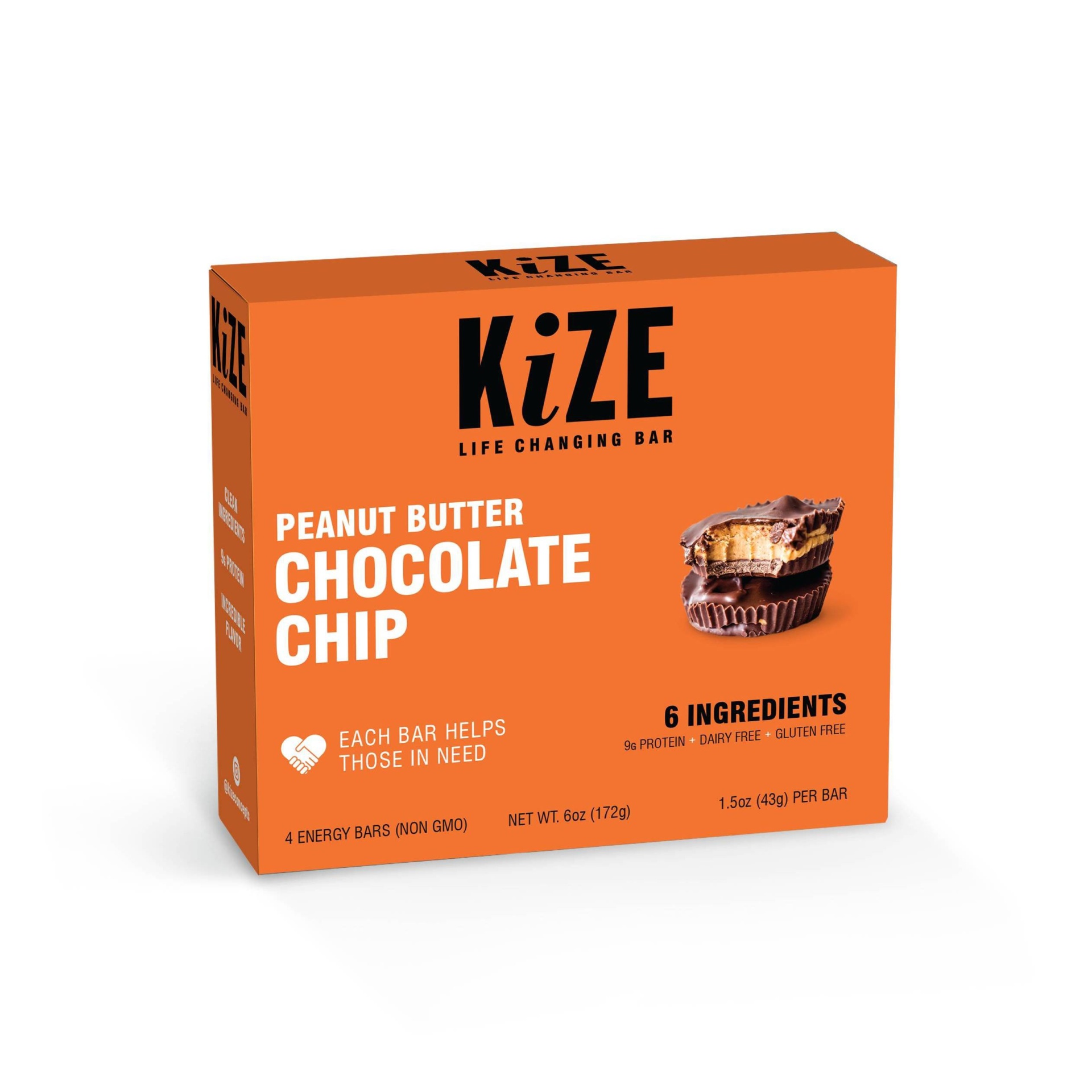 slide 1 of 4, Kize Raw Energy Bar Peanut Butter Chocolate Chip, 6 oz