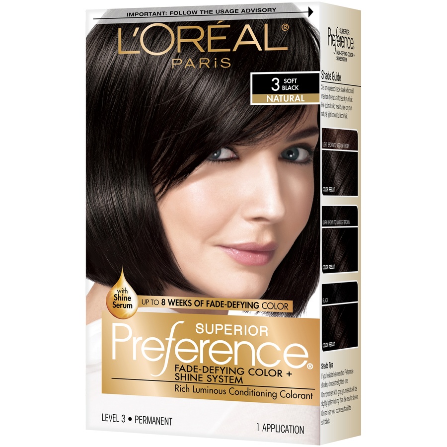 slide 2 of 8, L'Oréal Superior Preference Fade-Defying Color + Shine System - 6.5 fl oz - 3 Soft Black - 1 Kit, 6.5 fl oz