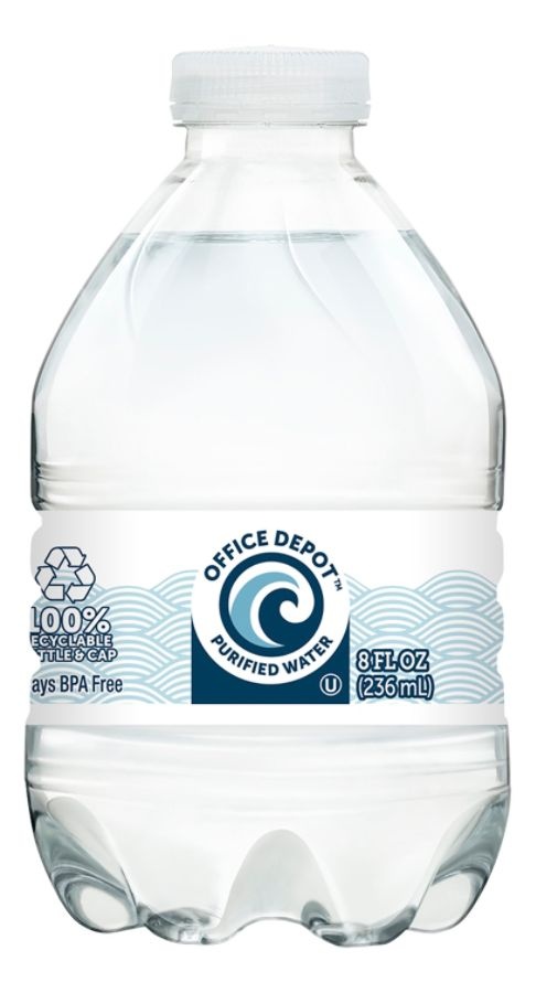 slide 2 of 2, Office Depot Purified Water, 8 Oz, Case Of 24 Bottles, 1 ct