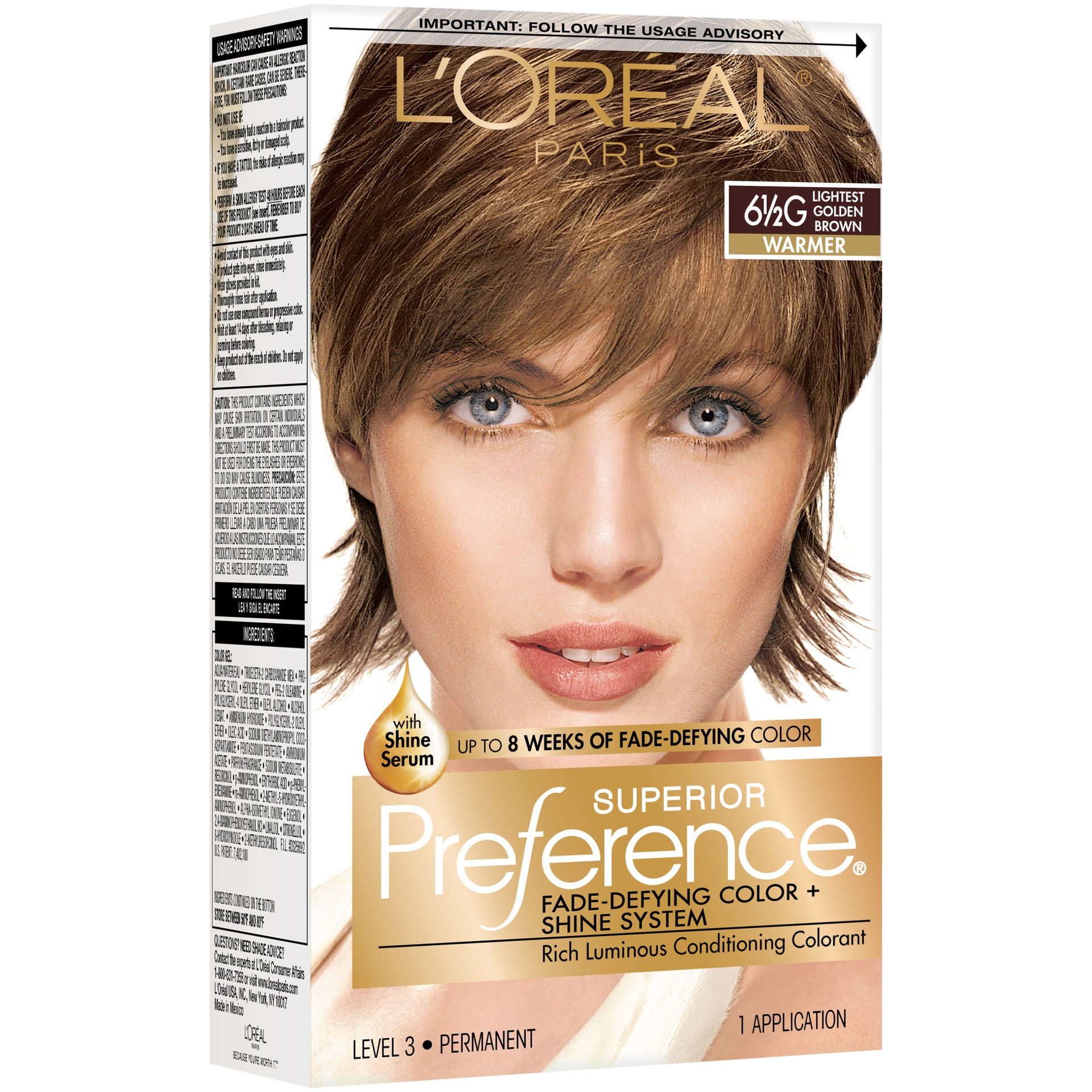 slide 4 of 8, L'Oréal Superior Preference Fade-Defying Color + Shine System - 6.5 fl oz - 6.5G Lightest Golden Brown - 1 Kit, 6.5 fl oz