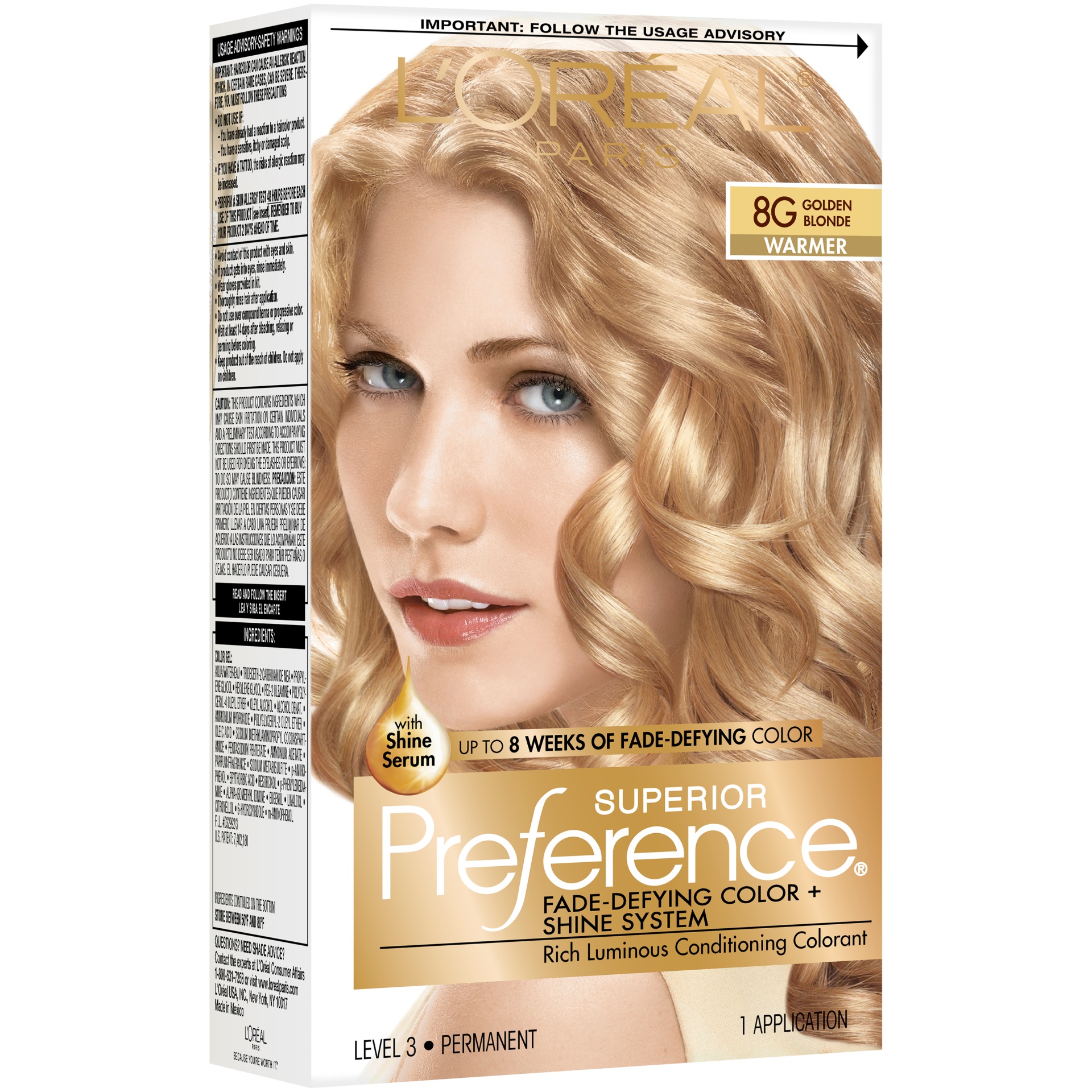 slide 6 of 8, L'Oréal Superior Preference Fade-Defying Color + Shine System - 6.5 fl oz - 8G Golden Blonde - 1 Kit, 6.5 fl oz