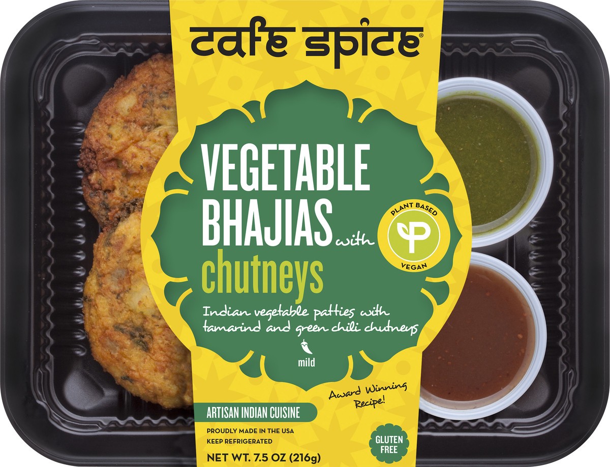 slide 4 of 7, Café Spice Mild Vegetable Bhajias with Chutneys 7.5 oz, 7.5 oz