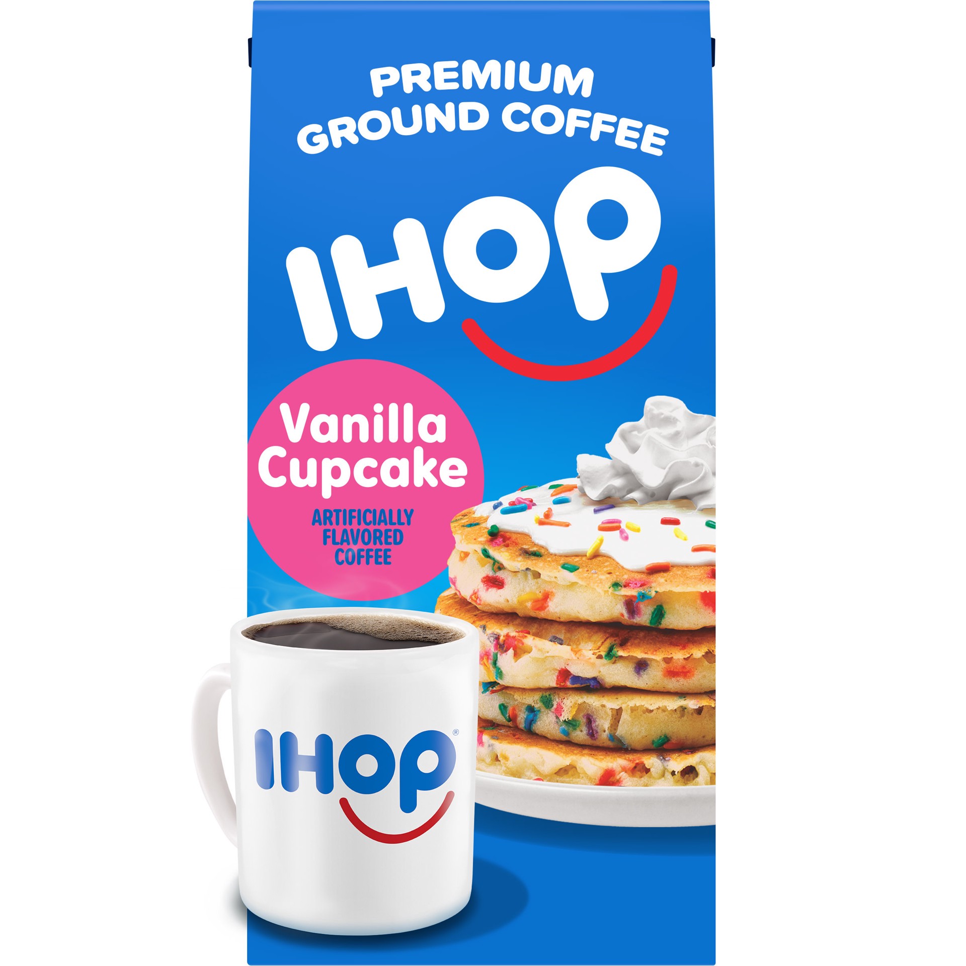 slide 1 of 10, IHOP Vanilla Cupcake Artificially Flavored Ground Coffee- 11 oz, 11 oz
