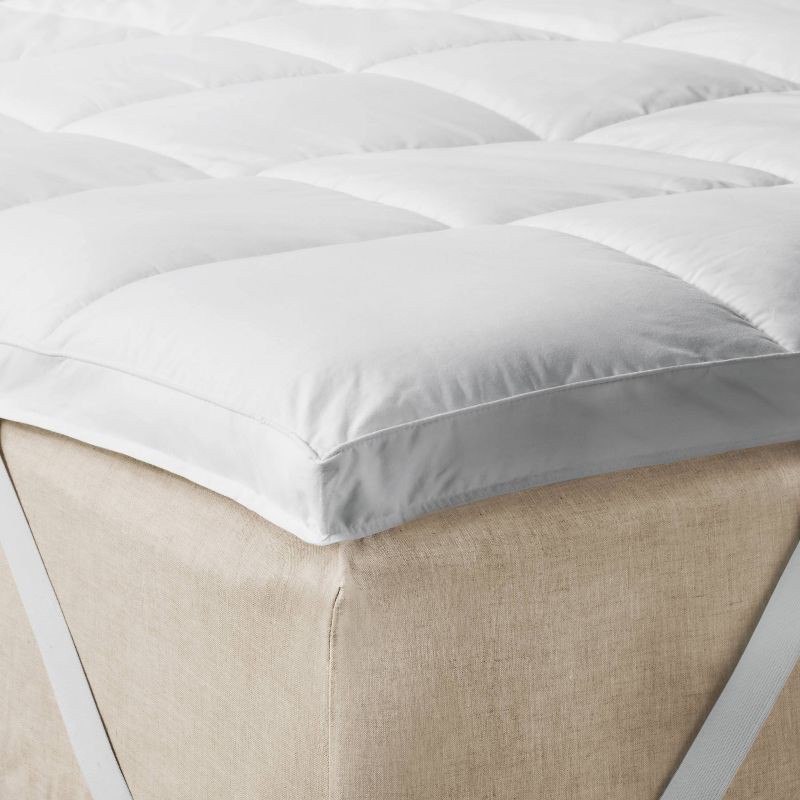 slide 2 of 6, Full Ultra Loft Down Alternative Mattress Topper - Casaluna™: Hypoallergenic Cotton Pad, 233 Thread Count, Fits 18" Depth, 1 ct