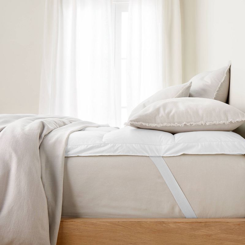 slide 1 of 6, Full Ultra Loft Down Alternative Mattress Topper - Casaluna™: Hypoallergenic Cotton Pad, 233 Thread Count, Fits 18" Depth, 1 ct