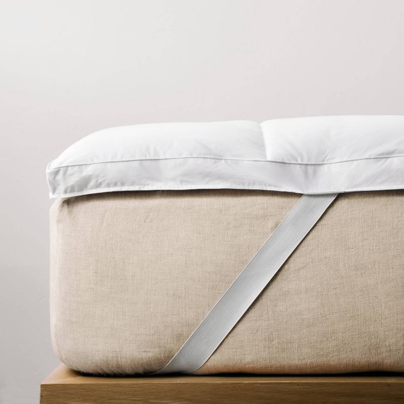 slide 3 of 7, Queen Ultra Loft Down Alternative Mattress Topper - Casaluna™: Hypoallergenic Cotton, 233 Thread Count, Fits 18" Depth, 1 ct