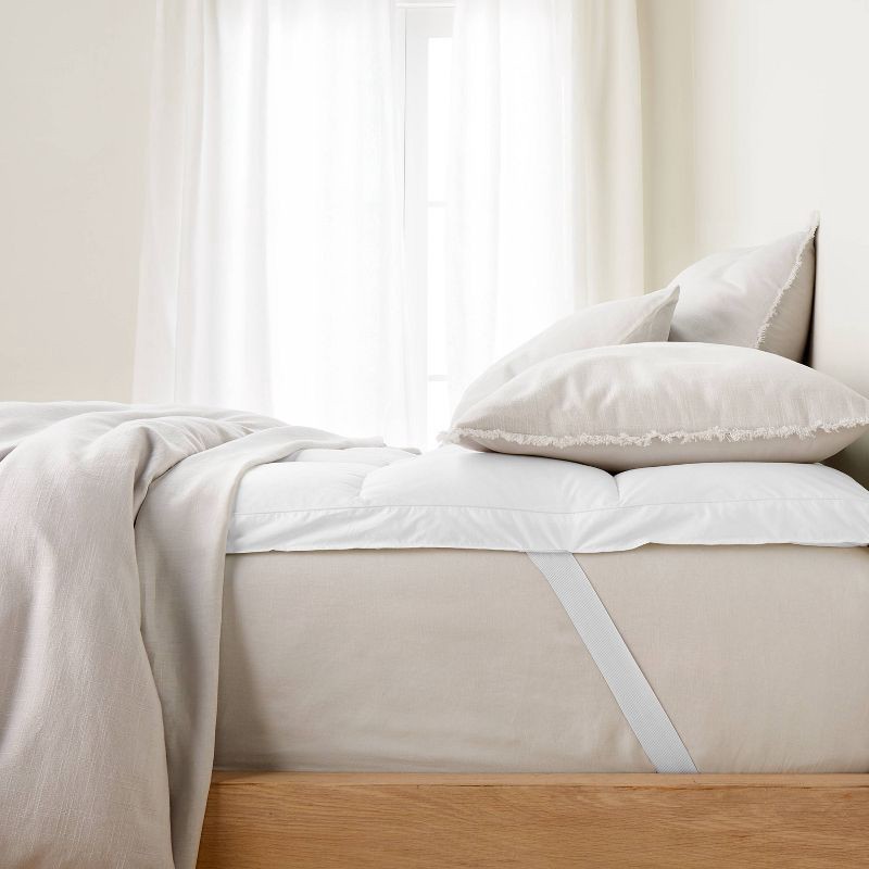 slide 1 of 7, Queen Ultra Loft Down Alternative Mattress Topper - Casaluna™: Hypoallergenic Cotton, 233 Thread Count, Fits 18" Depth, 1 ct