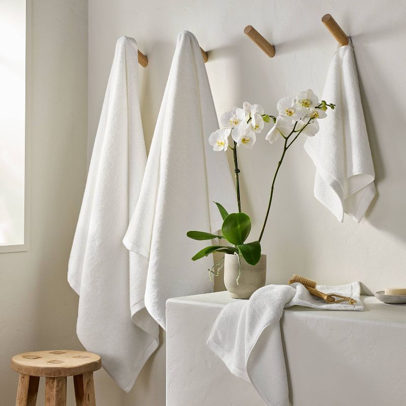 slide 2 of 4, Organic Bath Towel White - Casaluna™: Heavyweight 550-800 GSM, Low Lint, OEKO-TEX Certified, 1 ct
