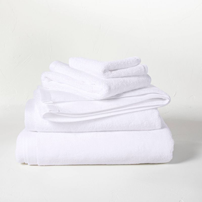 slide 4 of 4, Organic Bath Towel White - Casaluna™: Heavyweight 550-800 GSM, Low Lint, OEKO-TEX Certified, 1 ct