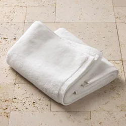 Organic Bath Towel White - Casaluna™: Heavyweight 550-800 GSM, Low Lint, OEKO-TEX Certified