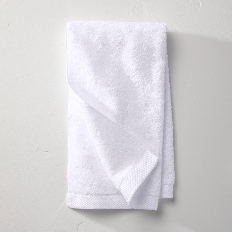 slide 1 of 4, Organic Hand Towel White - Casaluna™: GOTS Certified, Low Lint, Heavyweight 550-800 GSM, Machine Washable, 1 ct