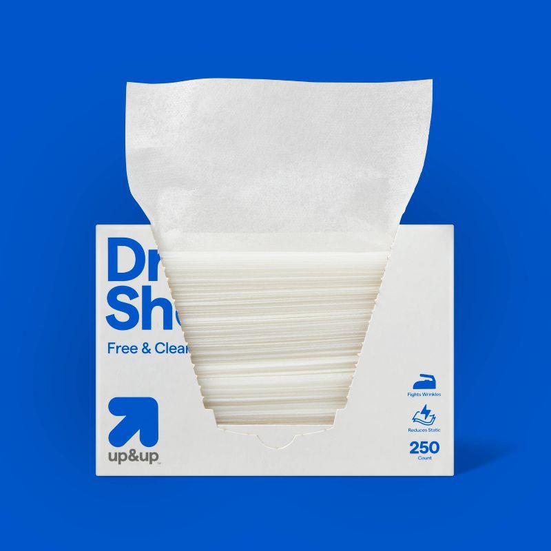slide 2 of 3, Dryer Sheets Free Clear - 250ct - up&up™, 250 ct