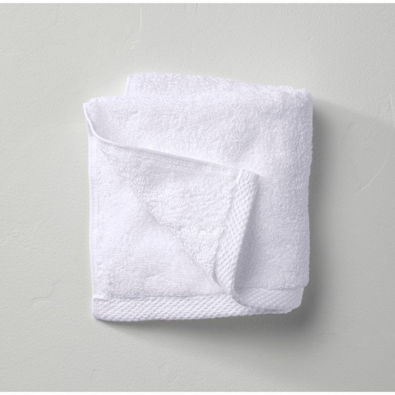 slide 1 of 4, Organic Washcloth White - Casaluna™: Heavyweight Organic Cotton, Low Lint, Machine Washable, 1 ct