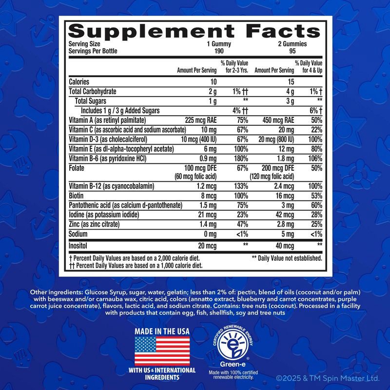 slide 9 of 10, L'il Critters Paw Patrol Multivitamin Gummy Dietary Supplements - 190ct, 190 ct