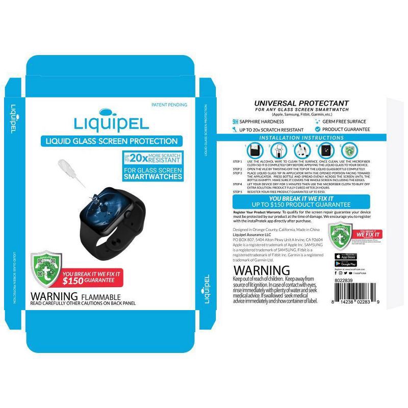 slide 5 of 5, Liquipel Liquid Glass Screen Protection - Smartwatch, 1 ct