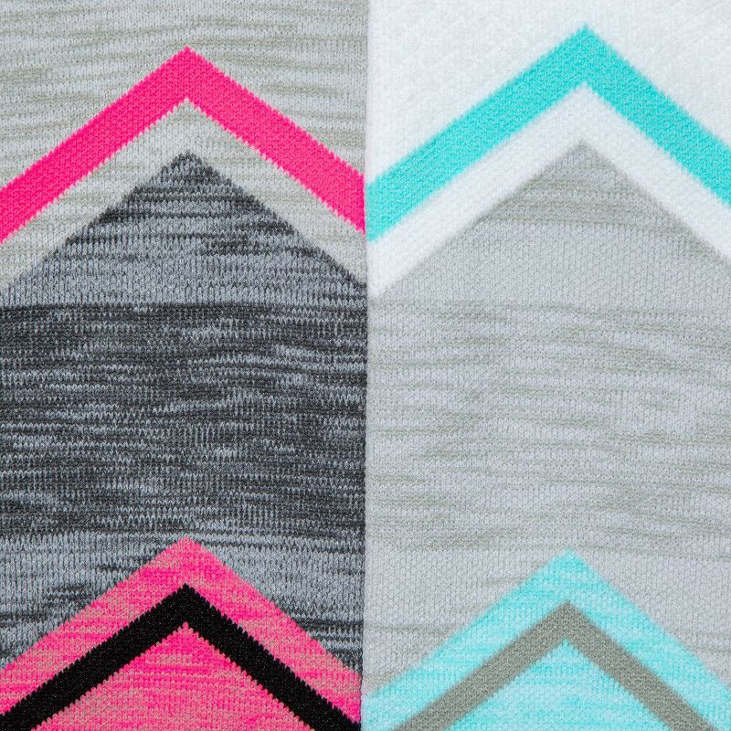 slide 3 of 3, Women's Chevron Colorblock Compression 2pk Knee High Socks - All In Motion™ White/Gray 4-10: Moisture Wicking, Arch Support, 2 ct