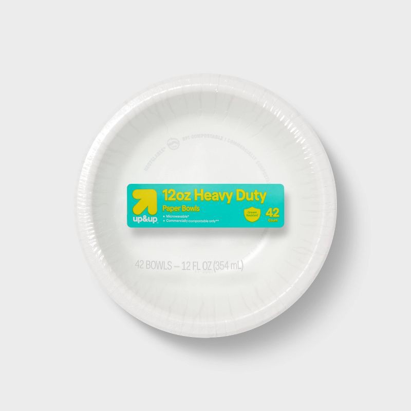 slide 1 of 3, White Paper Bowl - 42ct/12oz - up&up™, 42 ct; 12 oz