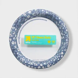 Blue Floral Paper Plate 10" - 150ct - up&up™: Round, Botanical Pattern