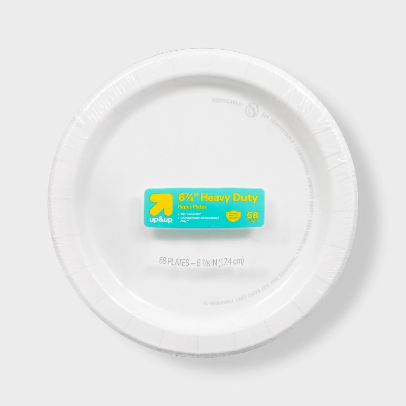 slide 1 of 3, White Plate 6.8" - 58ct - up&up™, 58 ct