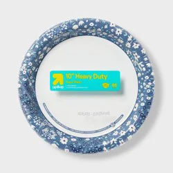 Blue Floral Paper Plate 10" - 86ct - up&up™: Round, Polka Dots Pattern, Disposable Dinnerware