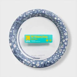 Blue Floral Paper Plate 10" - 86ct - up&up™: Round, Polka Dots Pattern, Disposable Dinnerware