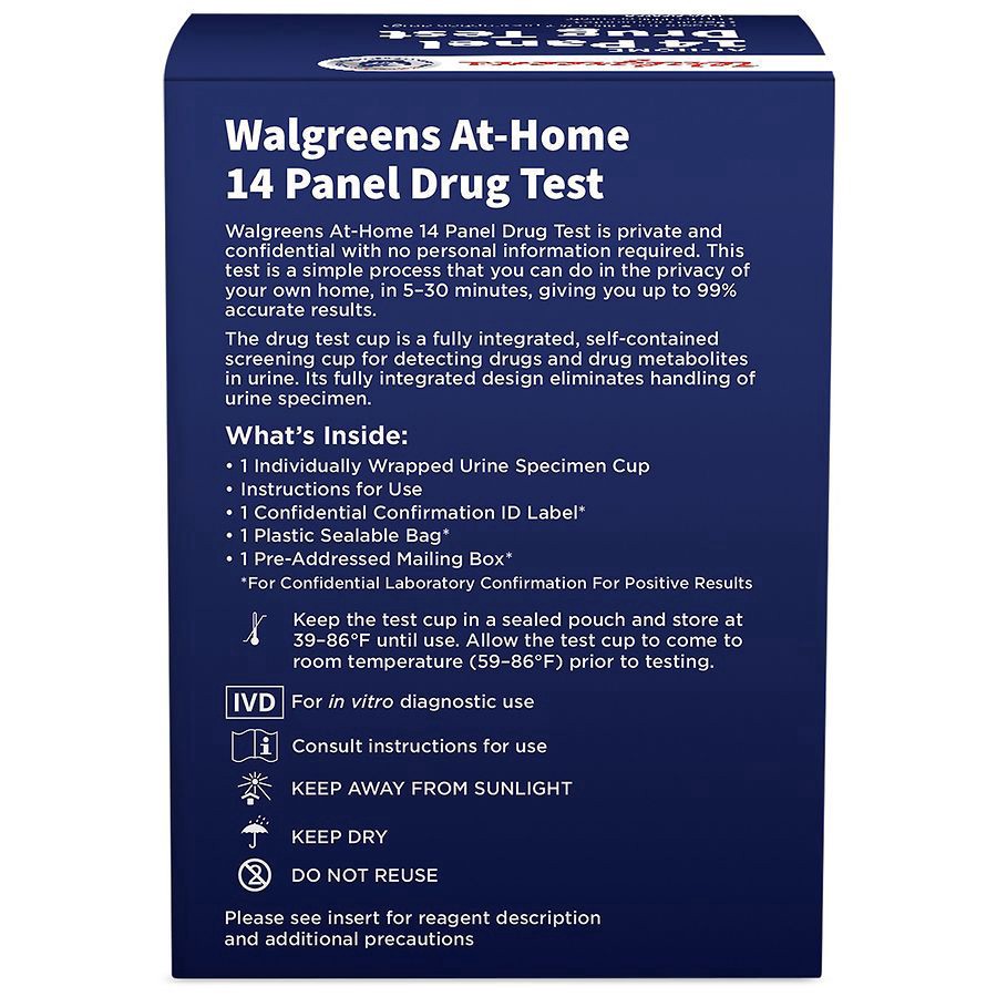 slide 4 of 4, Walgreens At-Home 14 Panel Drug Test, 1 ct