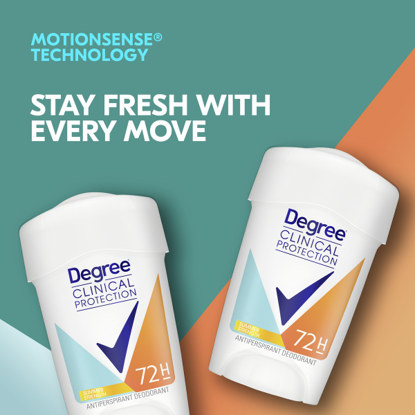 slide 2 of 16, Degree Clinical Protection Antiperspirant Deodorant Summer Strength, 1.7 oz, 1.7 oz