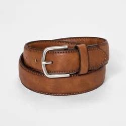 Boys' Stretch Belt - Cat & Jack™ Brown L: Adjustable Strap, Solid Pattern