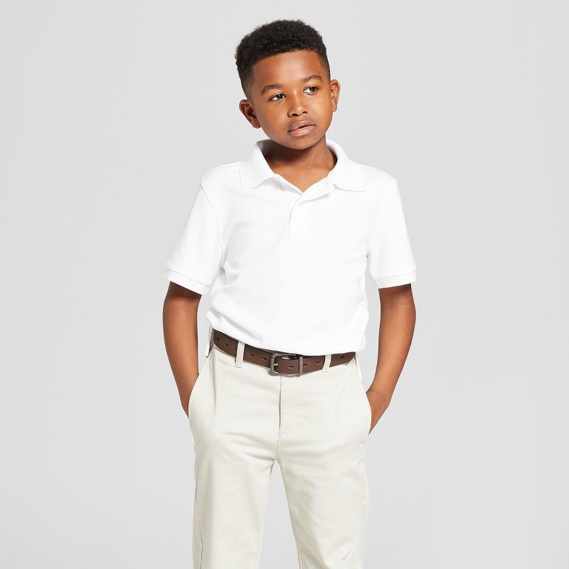 slide 2 of 2, Boys' Laser Cut Reversible Belt - Cat & Jack™ Black/Brown L: Kids Accessory, Solid Pattern, 1 ct