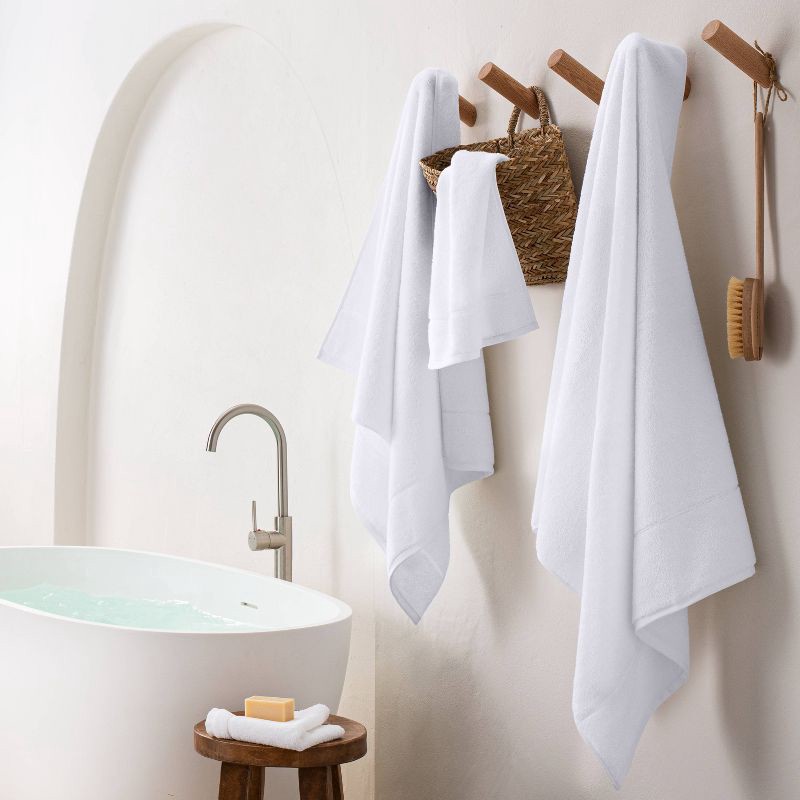 slide 2 of 4, Modal Bath Towel White - Casaluna™: Heavyweight Cotton-Modal Blend, Fade-Resistant, Low Lint, 56"x30", 1 ct