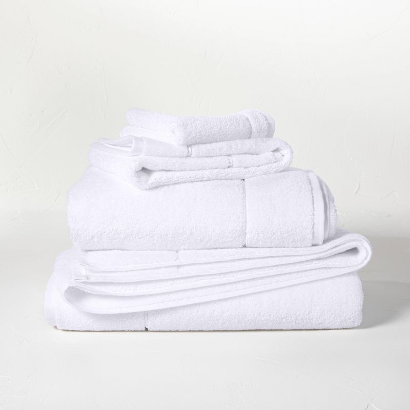 slide 4 of 4, Modal Bath Towel White - Casaluna™: Heavyweight Cotton-Modal Blend, Fade-Resistant, Low Lint, 56"x30", 1 ct