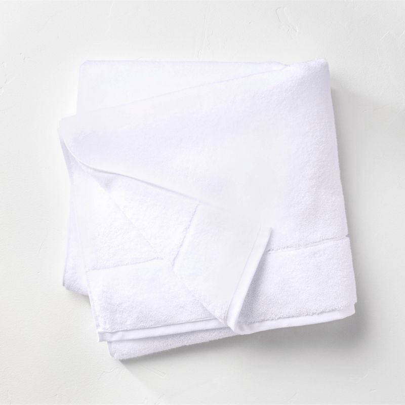 slide 1 of 4, Modal Bath Towel White - Casaluna™: Heavyweight Cotton-Modal Blend, Fade-Resistant, Low Lint, 56"x30", 1 ct