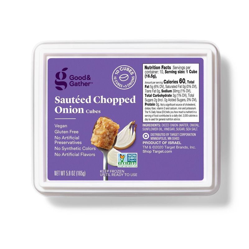 slide 1 of 3, Frozen Sauteed Chopped Onion Cubes - 5.8oz - Good & Gather™, 5.8 oz