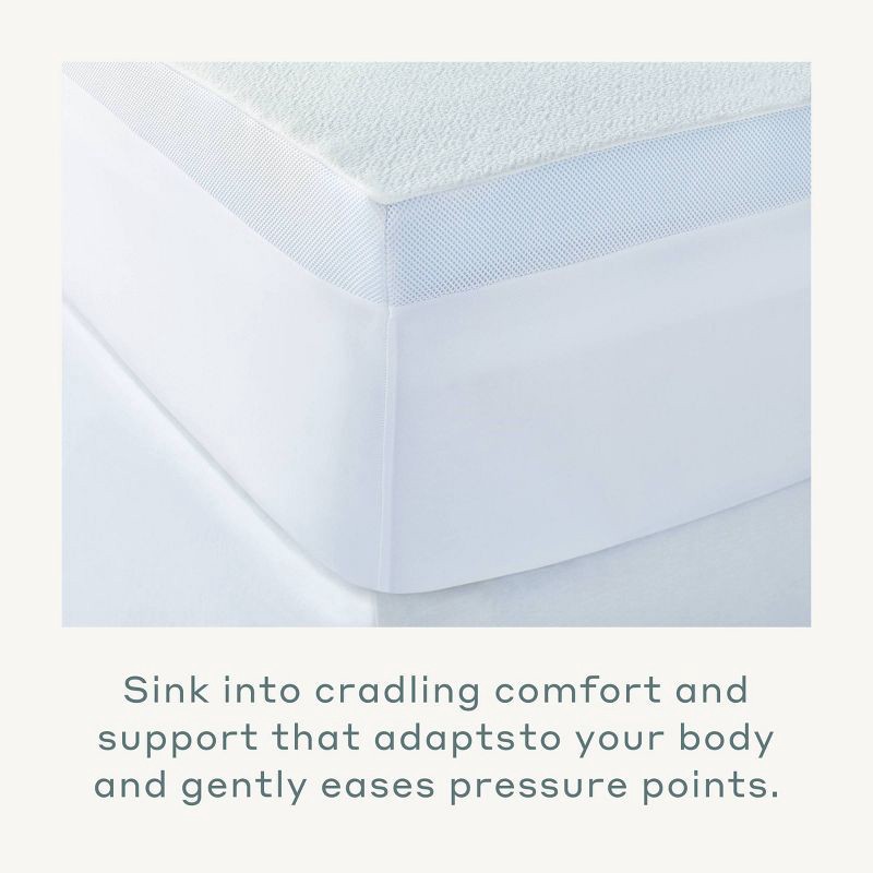 slide 4 of 5, Full 3" Serene™ Foam Mattress Topper - Casaluna™: Polyester Cover, CertiPUR-US, Reduced Motion Transfer, 1 ct