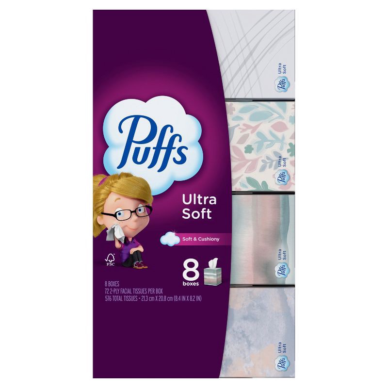 slide 14 of 16, Puffs Ultra Soft Facial Tissue - 8pk/576ct, 8 ct, 576 ct