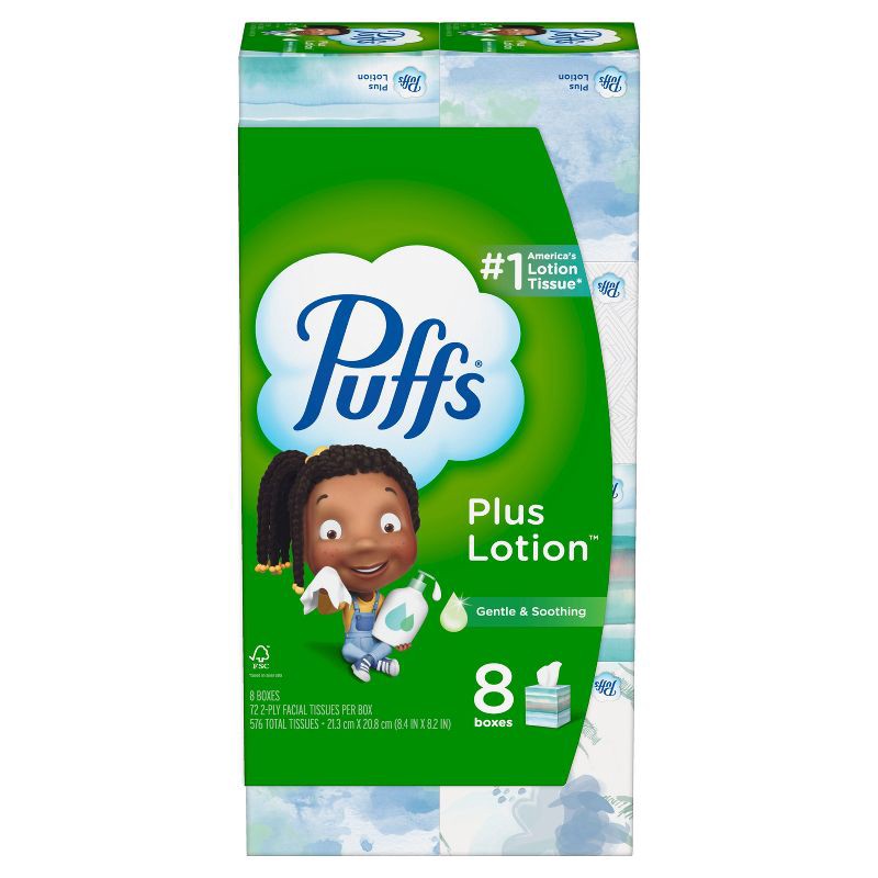 slide 13 of 16, Puffs Plus Lotion Facial Tissue - 8pk/576ct, 8 ct, 576 ct
