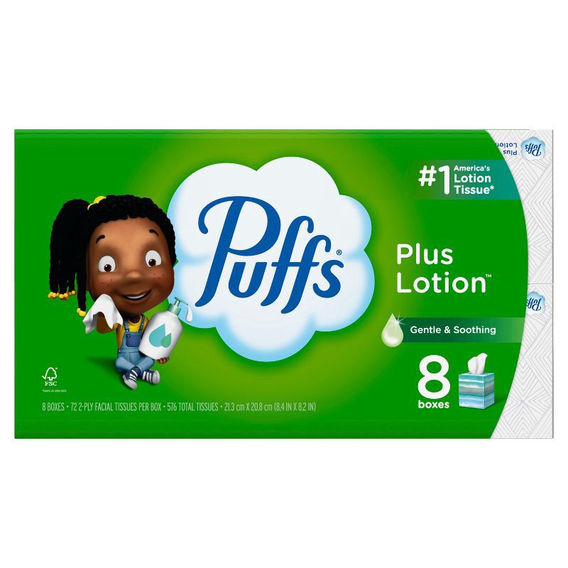 slide 14 of 16, Puffs Plus Lotion Facial Tissue - 8pk/576ct, 8 ct, 576 ct