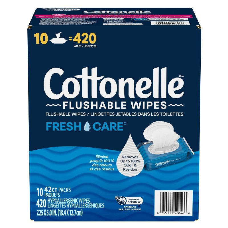 slide 2 of 10, Cottonelle Flushable Wet Wipes - 10pk/42ct, 10 ct, 42 ct