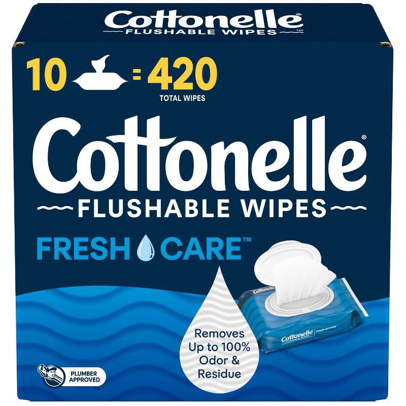 slide 1 of 10, Cottonelle Flushable Wet Wipes - 10pk/42ct, 10 ct, 42 ct