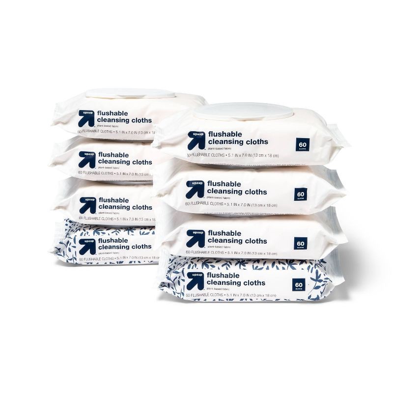 slide 1 of 11, Flushable Cleaning Cloths - Fresh Scent - 8pk/60ct - up & up™, 8 ct, 60 ct