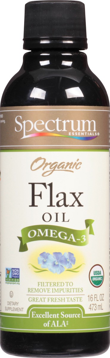 slide 1 of 14, Spectrum Essentials Spectrum Organic Flax Seed Oil, 16 fl oz