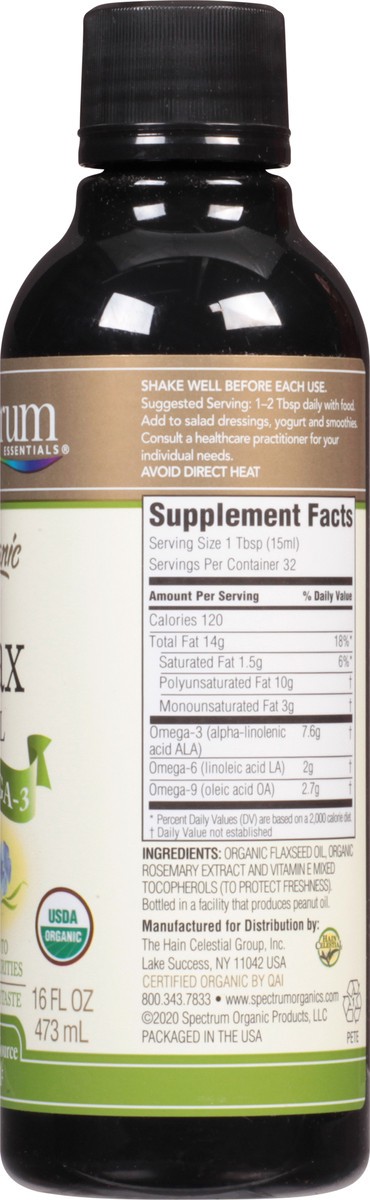 slide 3 of 14, Spectrum Essentials Spectrum Organic Flax Seed Oil, 16 fl oz